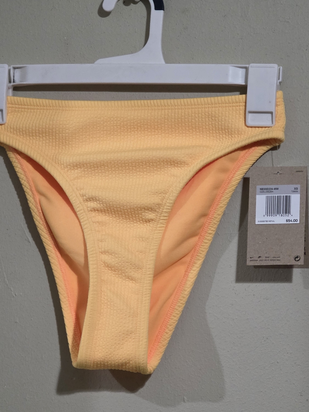 Nike Swim Women's High Waistef Ribbed Bikini Botton Yellow XS NWT